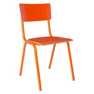 Oranžová dřevěná židle ZUIVER BACK TO SCHOOL