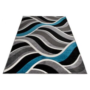 Kusový koberec Moderní vlny modrý, Velikosti 60x100cm