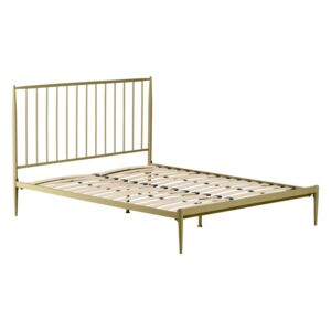 Zlatě lakovaná kovová postel LaForma Natacha 150 x 190 cm