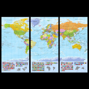 Murando DeLuxe Mapa na korkové tabuli - mapa světa 90x60 cm