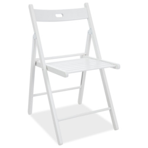 Skládací dřevěná jídelní židle v bílé barvě typ II KN916