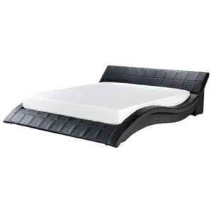 Vodní postel černá kožená 180x200 cm VICHY
