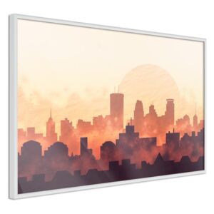 Bimago Zarámovaný obraz - Melancholy of Sunset Bílý rám 60x40 cm