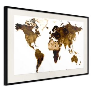 Bimago Zarámovaný obraz - Our World Černý rám s paspartou 60x40 cm