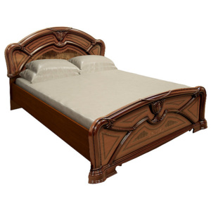 Manželská postel MARGONA + rošt + matrace MORAVIA, 160x200, třešeň