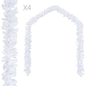 Vánoční girlandy 4 ks bílé 270 cm PVC