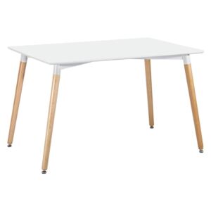 Jídelní stůl s dřevěnými nohami 120cm Elementary Leitmotiv (Barva - bílá, hnědá)
