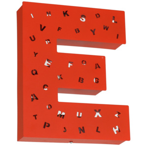 Červená světelná dekorace ve tvaru písmene Glimte Letter E