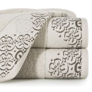 Bavlněný froté ručník s bordurou SAMANTA 50x90 cm, béžová, 480 gr Mybesthome Varianta: ručník - 1 kus 50x90 cm
