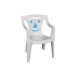 Dětská židle BIMBO / plast bílá (modrý úsměv)