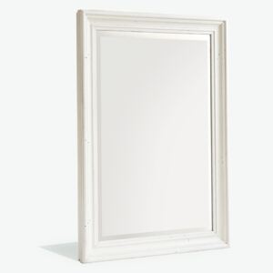 Dřevěné bílé zrcadlo BODDE
