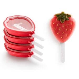 Tvořítka na zmrzlinu ve tvaru jahody Lékué Strawberry popsicles 4ks
