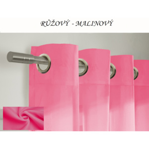 Hotový voálový barevný závěs / záclona na kolečkách / s kroužky 145x250cm různé barvy Barva: růžová-malinová