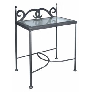 Iron Art CARTAGENA noční stolek se sklem Barva kovu: příplatková - vyberte dle popisu níže
