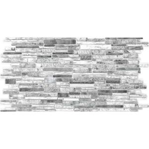 PVC obkladové 3D panely Kámen břidlice šedo bílá Grace, 979 x 489 mm, 5.E0506