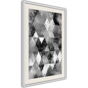 Bimago Zarámovaný obraz - Abstract Diamonds Bílý rám s paspartou 40x60 cm