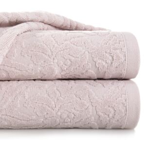Bavlněný froté ručník se vzorem RAISA 50x90 cm, růžová, 450 gr Mybesthome Varianta: ručník - 1 kus 50x90 cm