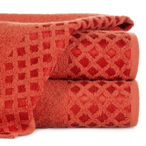 Bavlněný froté ručník s bordurou DAVOS 50x90 cm, cihlová, 460 gr Mybesthome Varianta: ručník - 1 kus 50x90 cm