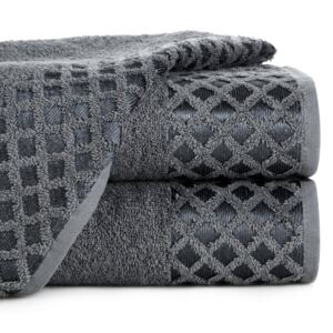 Bavlněný froté ručník s bordurou DAVOS 50x90 cm, šedá, 460 gr Mybesthome Varianta: ručník - 1 kus 50x90 cm