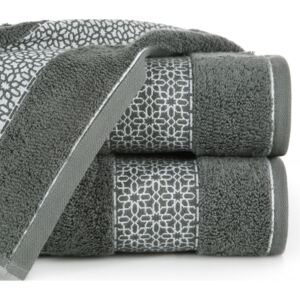 Bavlněný froté ručník s bordurou MELANY 50x90 cm, šedá, 500 gr Mybesthome Varianta: ručník - 3 kusy 50x90 cm zvýhodněná cena