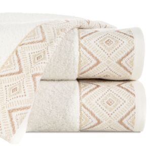 Bavlněný froté ručník s bordurou PARISA 50x90 cm, krémová, 500 gr Mybesthome Varianta: ručník - 3 kusy 50x90 cm zvýhodněná cena
