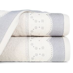 Bavlněný froté ručník s bordurou SAMOA 50x90 cm, béžová, 450 gr Mybesthome Varianta: ručník - 1 kus 50x90 cm