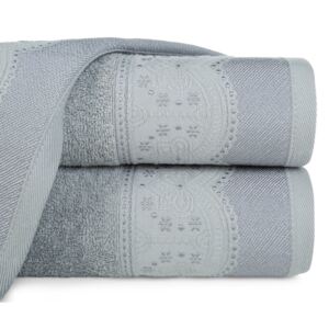 Bavlněný froté ručník s bordurou SAMOA 50x90 cm, šedá, 450 gr Mybesthome Varianta: ručník - 3 kusy 50x90 cm zvýhodněná cena