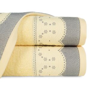 Bavlněný froté ručník s bordurou SAMOA 50x90 cm, žlutá, 450 gr Mybesthome Varianta: ručník - 1 kus 50x90 cm