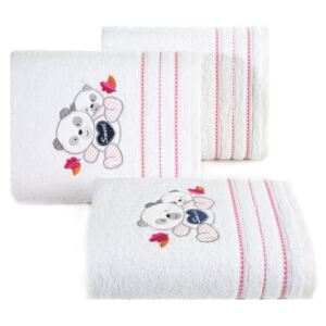 Bavlněný froté ručník s dětským motivem SWEET BEAR bílá/růžová 50x90 cm, 450 gr Mybesthome