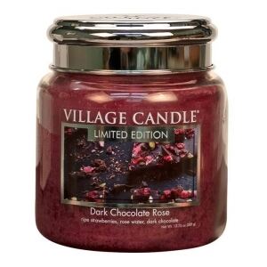 Village Candle Vonná svíčka ve skle, Čokoládová Růže - Dark Chocolate Rose, 16oz