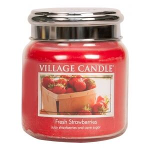 Village Candle Vonná svíčka ve skle, Čerstvé jahody - Fresh Strawberry, 16oz