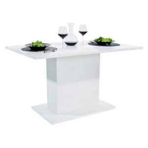 Jídelní stůl ANITA 1, 138x80 cm, bílá lesk