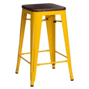 Barová židle Paris 75cm Dřevěná-Sosna ořech žlutá