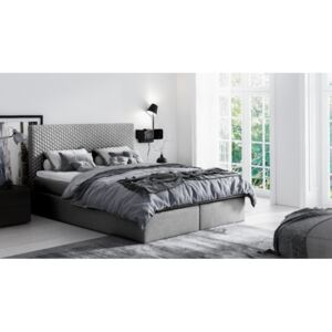 Moderní čalouněná postel s úložným prostorem Alessio šedé 180 + topper zdarma
