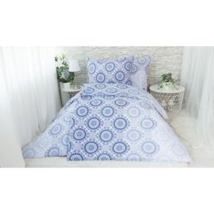 XPOSE ® BAVLNĚNÉ POVLEČENÍ na 2 postele - Sana modrá 140x200/70x90cm