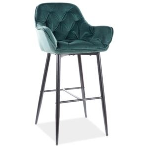SIG Barová židle CHERRY H-1 velvet zelené