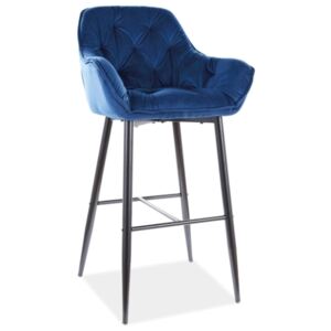 SIG Barová židle CHERRY H-1 velvet modré