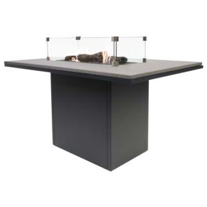 Cosi Krbový plynový stůl Cosiloft 120 vysoký jídelní stůl černý rám / deska šedá (neobsahuje sklo)