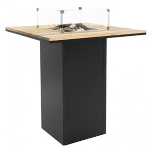 Cosi Krbový plynový stůl Cosiloft barový stůl černý rám / deska teak