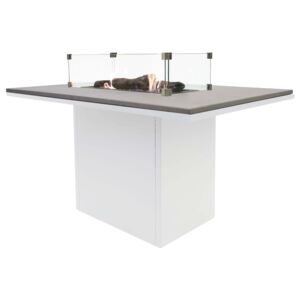 Cosi Krbový plynový stůl Cosiloft 120 vysoký jídelní stůl bílý rám / deska šedá (neobsahuje sklo)