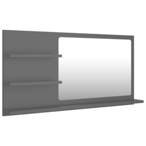 Koupelnové zrcadlo - 90x10,5x45 cm - dřevotříska | šedé