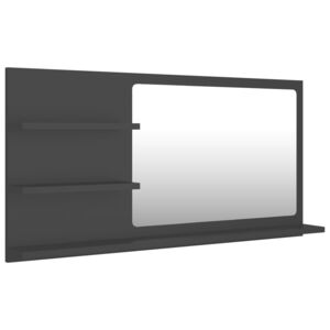 Koupelnové zrcadlo - 90x10,5x45 cm - dřevotříska | černé