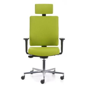 Kancelářská židle BUTTERFLY s opěrkou hlavy a područkami, zelená
