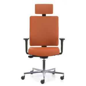 Kancelářská židle BUTTERFLY s opěrkou hlavy a područkami, oranžová