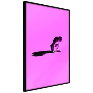 Bimago Zarámovaný obraz - Monkey on Pink Background Černý rám 40x60 cm