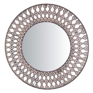 Nástěnné zrcadlo hnědé ø77 cm AUMAR