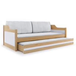 Dětská postel CASPER 2 + matrace + rošt ZDARMA, 90x200, borovice, bílá