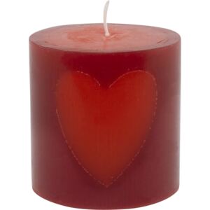 Joulusydän svíčka - červená červená 7,5x7,5 cm