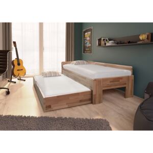 Masivní postel s přistýlkou KARA Buk - masiv Jasan, lak 90x200 cm