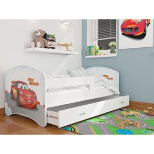 Dětská postel s potiskem LUCKY, 180x80, bílý/VZOR 43